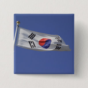 Zuid-Koreaanse vlag Vierkante Button 5,1 Cm