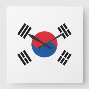 Zuid-Koreaanse vlag Vierkante Klok