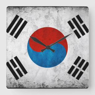 Zuid-Koreaanse vlag Vierkante Klok