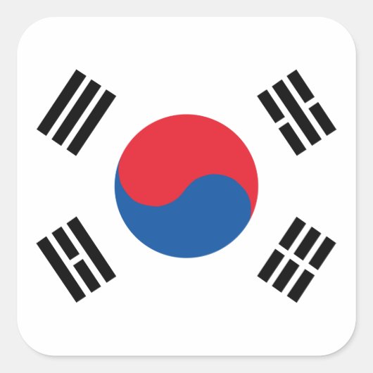 Zuid-Koreaanse vlag Vierkante Sticker (Voorkant)