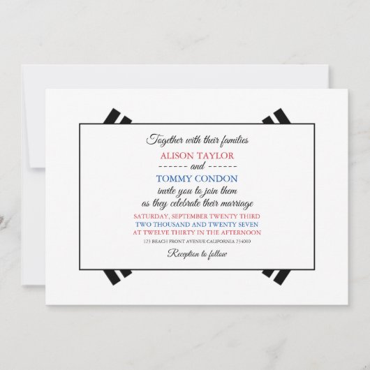 Zuid-Koreaanse vlag, vlag van Zuid-Korea bruiloft Kaart (Voorkant)