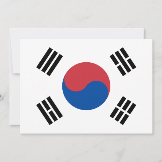 Zuid-Koreaanse vlag, vlag van Zuid-Korea bruiloft Kaart (Achterkant)
