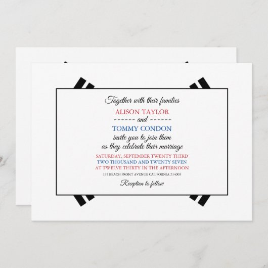 Zuid-Koreaanse vlag, vlag van Zuid-Korea bruiloft Kaart