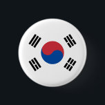 Zuid-Koreaanse vlag, vlag van Zuid-Korea Ronde Button 3,2 Cm<br><div class="desc">Zuid-Koreaanse vlag,  vlag van Zuid-Korea knop/badge van World Flags United.</div>