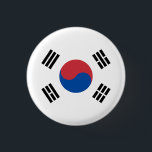 Zuid-Koreaanse vlag, vlag van Zuid-Korea Ronde Button 3,2 Cm<br><div class="desc">Zuid-Koreaanse vlag,  vlag van Zuid-Korea knop/badge van World Flags United.</div>