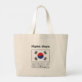 Zuid-Koreaanse vlag Zwart Personaliseren Grote Tote Bag