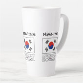 Zuid-Koreaanse vlag Zwart Personaliseren Latte Mok (Rechterhoek)