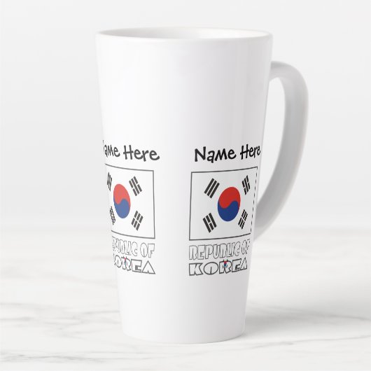 Zuid-Koreaanse vlag Zwart Personaliseren Latte Mok (Rechterhoek)