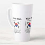 Zuid-Koreaanse vlag Zwart Personaliseren Latte Mok (Linkerhoek)