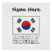 Zuid-Koreaanse vlag Zwart Personaliseren Perfect Poster (Voorkant)