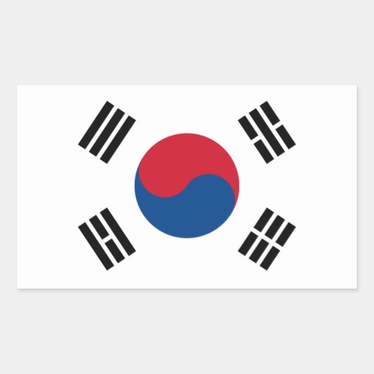 Zuid-Koreaanse vlaggen Rechthoekige Sticker (Voorkant)