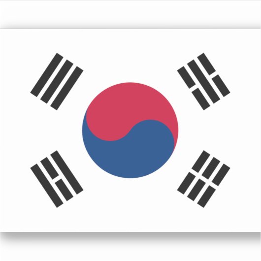 Zuid-Koreaanse vlaggen Sticker (Voorkant)
