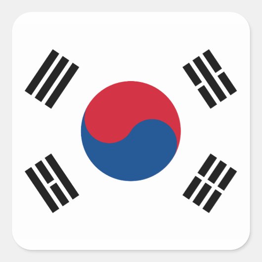 Zuid-Koreaanse vlaggen Vierkante Sticker (Voorkant)