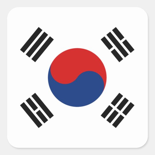 Zuid-Koreaanse vlaggen Vierkante Sticker (Voorkant)