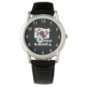 Zuid-Koreaanse Voetbal en Vlag Horloge