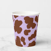 Zuid-Lila Paarse en bruine Koe Skin Print Papieren Bekers (Achterkant)