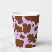 Zuid-Lila Paarse en bruine Koe Skin Print Papieren Bekers (Voorkant)