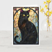 Zuid-Limburgs Katje Zwarte Kat Kaart (Gele Bloem)