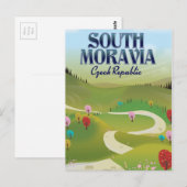 Zuid-Moravië Tsjechië reisposter Briefkaart (Voorkant / Achterkant)