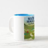 Zuid-moravië Tsjechische Republiek reisposter Tweekleurige Koffiemok (Voorkant links)