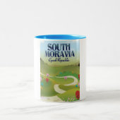 Zuid-moravië Tsjechische Republiek reisposter Tweekleurige Koffiemok (Center)