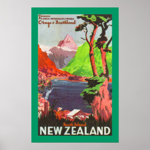 Zuid-Nieuw-Zeeland (canvas) Poster