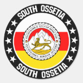 Zuid-Ossetië Ronde Sticker (Voorkant)