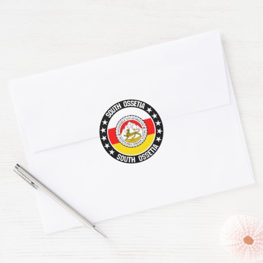 Zuid-Ossetië Ronde Sticker (Envelop)