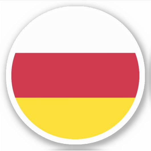 Zuid-Ossetië Vlag Ronde Sticker (Voorkant)