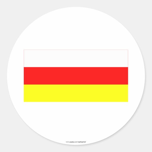 Zuid-Ossetië vlag Ronde Sticker (Voorkant)