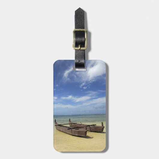 Zuid-Pacific, Frans-Polynesië, Moorea. Bagagelabel (Voorkant verticaal)