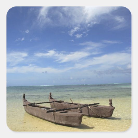 Zuid-Pacific, Frans-Polynesië, Moorea. Vierkante Sticker (Voorkant)