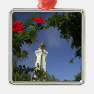 Zuid-Pacific, Frans-Polynesië, Tahiti. Hibiscus 3 Metalen Ornament