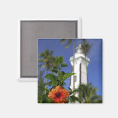 Zuid Pacific, Frans-Polynesië, Tahiti. Hibiscus Magneet (Voorkant / Achterkant)