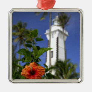 Zuid Pacific, Frans-Polynesië, Tahiti. Hibiscus Metalen Ornament