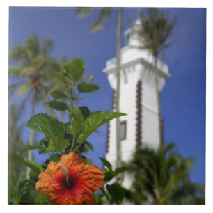 Zuid Pacific, Frans-Polynesië, Tahiti. Hibiscus Tegeltje