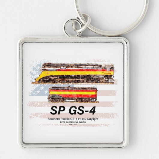 Zuid-Pacific GS-4 Daylight-locomotief profiel Sleutelhanger (Voorkant)