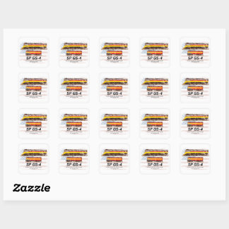 Zuid-Pacific GS-4 Daylight-locomotiefprofiel Vierkante Sticker