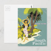 Zuid-Pacific vintage reisposter Briefkaart (Voorkant / Achterkant)