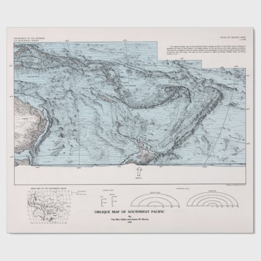 Zuid-Pacifische kaart (1982)  Cadeaupapier (Vlak)