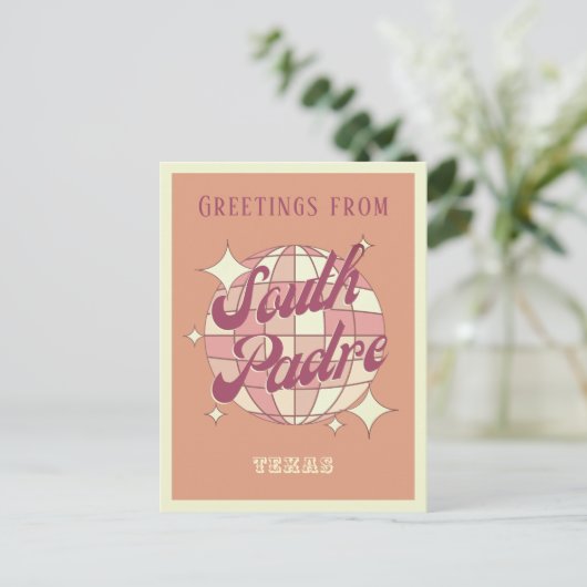 Zuid-Padre eiland texas Retro Briefkaart (Staand voorkant)