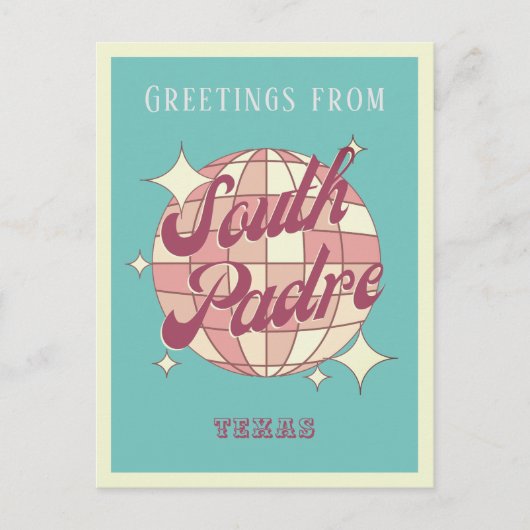 Zuid-Padre eiland texas Retro  Briefkaart (Voorkant)