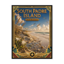 Zuid Padre Eiland Texas Vintage Art Deco Goud