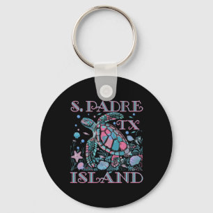 Zuid Padre Eiland Tx Schildpad Liefhebber Kleurrij Sleutelhanger