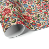 Zuid-Perzië Rood Roze Blauw  Cadeaupapier (Rol Hoek)