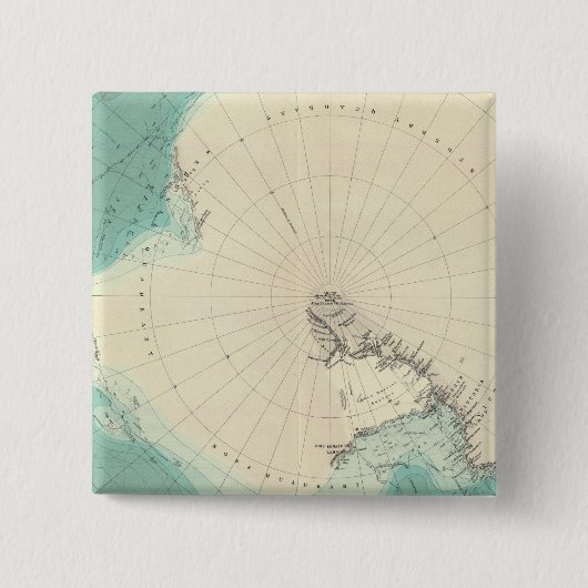 Zuid-Polaire regio's Vierkante Button 5,1 Cm (Voorkant)