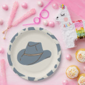 Zuid-Rodeo Blue Cowboy Birthday Paper Borden Papieren Bordje (Feest)