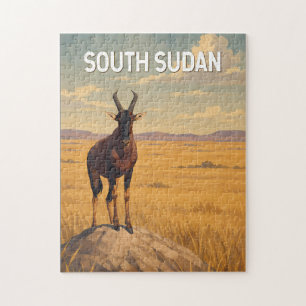 Zuid-Soedan Illustratie Reis Kunst Vintage Legpuzzel