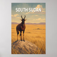 Zuid-Soedan Illustratie Reis Kunst Vintage