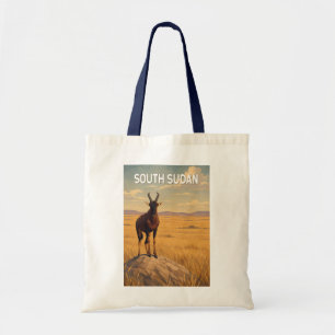 Zuid-Soedan Illustratie Reis Kunst Vintage Tote Bag